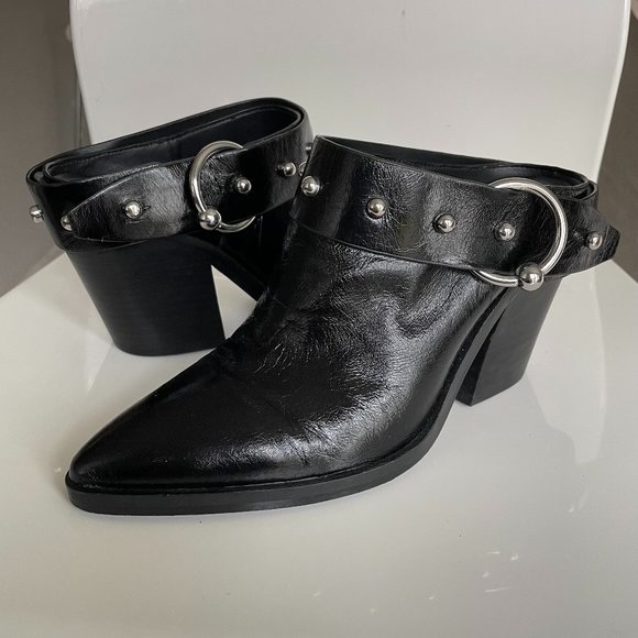 Black Studded Ankle Boots - Picture 2 of 8